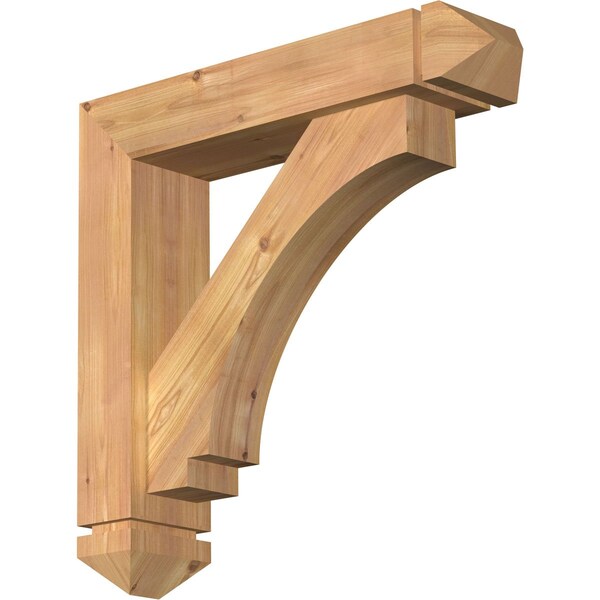 Ekena Millwork Imperial Arts and Crafts Smooth Bracket w/ Offset Brace, Western Red Cedar, 5 1/2"W x 24"D x 24"H BKT0604X24X24IMP03SWR - main